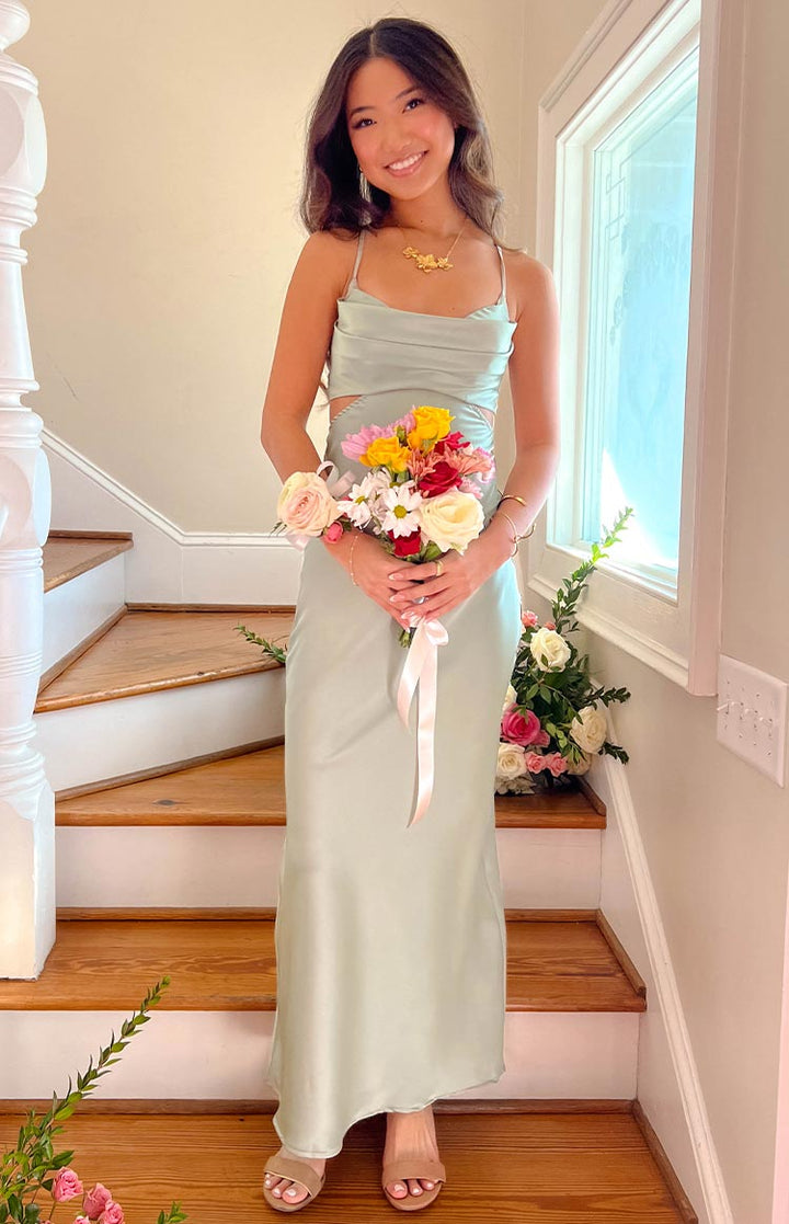 Taleah Cut Out Maxi Haljina Sage