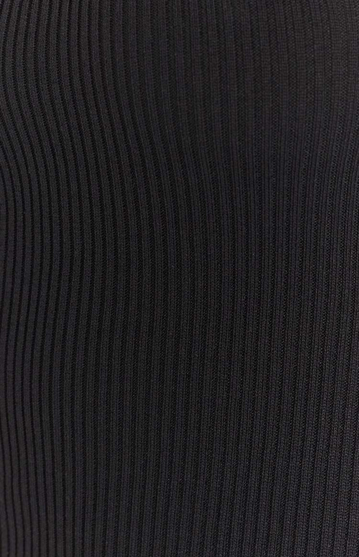 Valencia Halter Crna Midi Rešetkasta Haljina