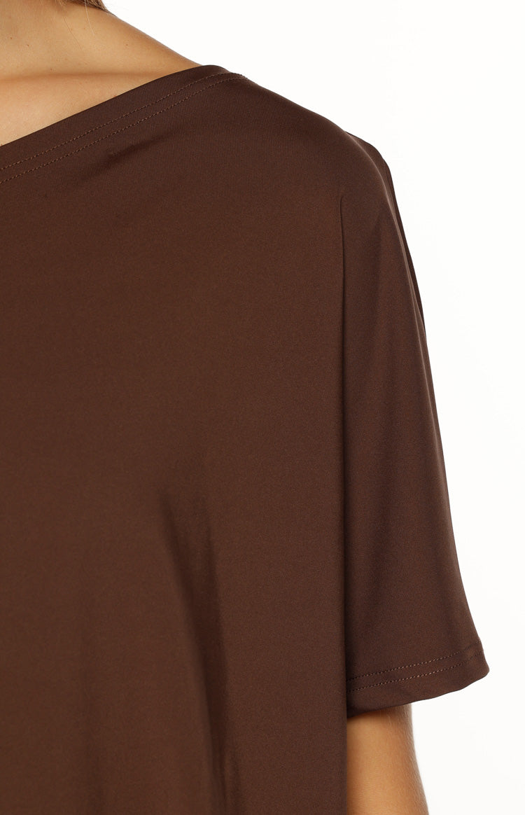 Bisou Brown Mini haljina s otvorenim ramenima