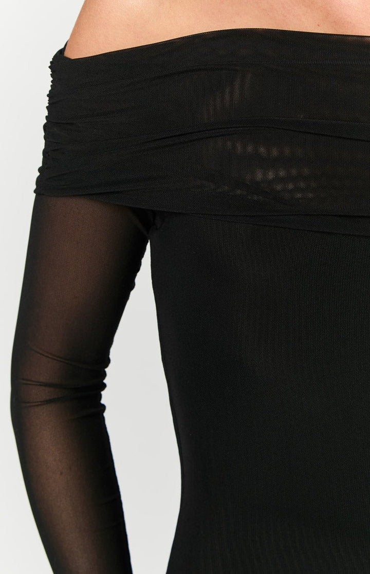 Crna Maxi Haljina s Dugim Rukavima