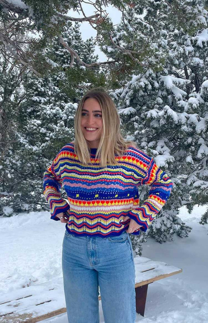 Dugi vikend pulover plavi