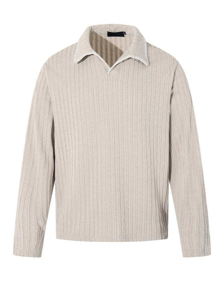 Polo majica s teksturiranim rebrastim pletenjem