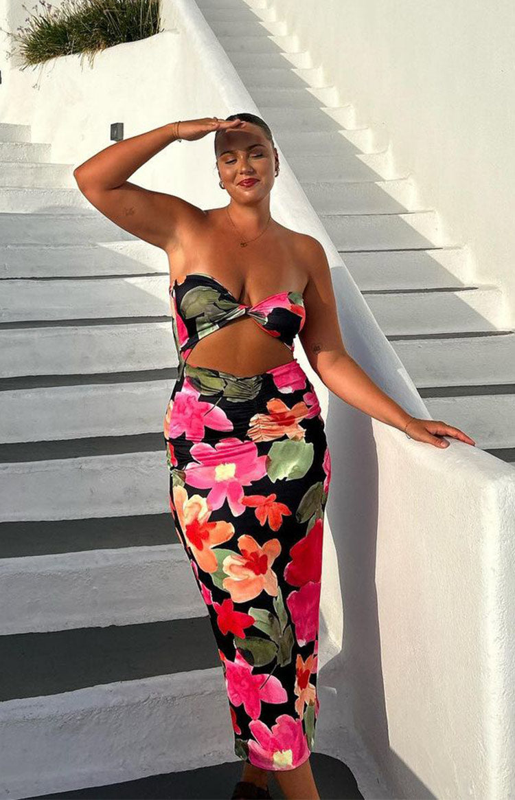 Juliete Cvjetna Midi Haljina