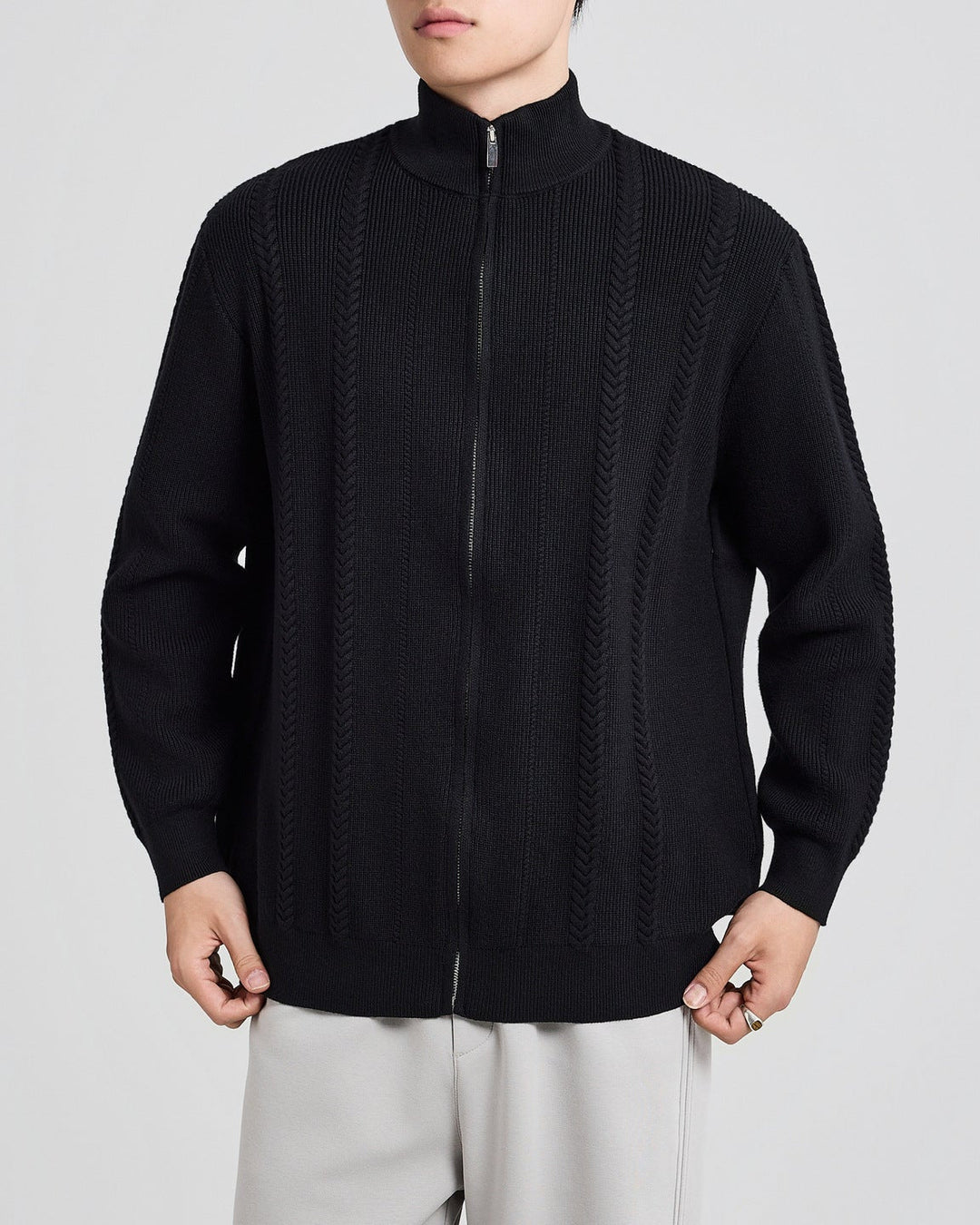 Hartsfield Cardigan s padajućim ramenima i punim zatvaračem