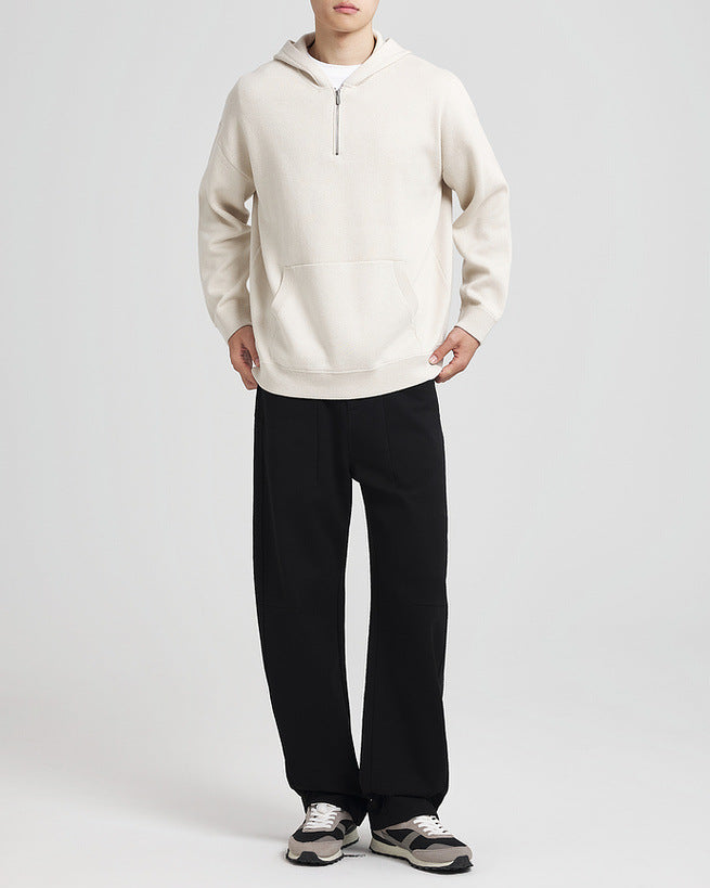 Pola-Zip Kapućasti Pleteni Pulover