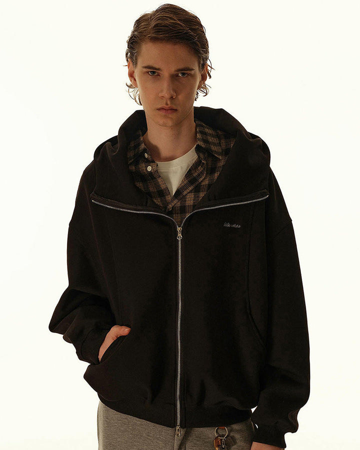 Stratus opušteni kardigan s kapuljačom i zatvaračem