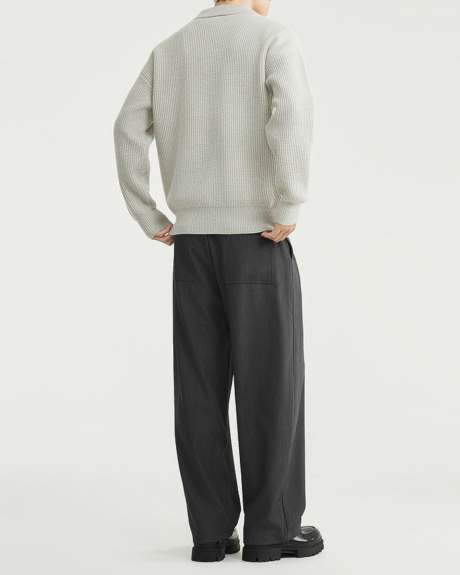 Vintage Seagull ovratnik polo džemper