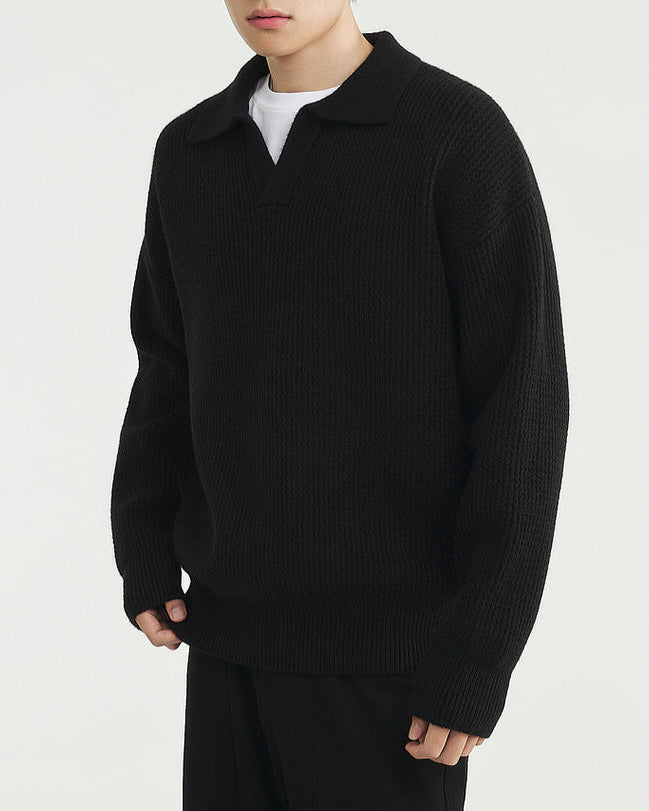 Vintage Seagull ovratnik polo džemper