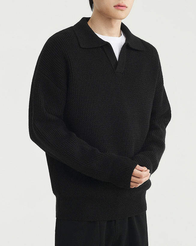 Vintage Seagull ovratnik polo džemper