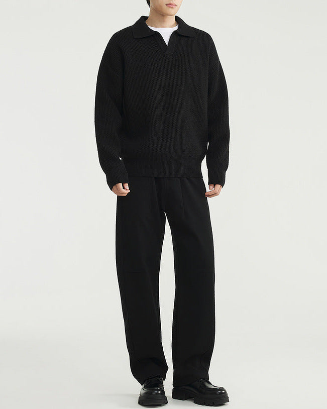 Vintage Seagull ovratnik polo džemper