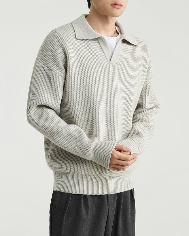 Vintage Seagull ovratnik polo džemper