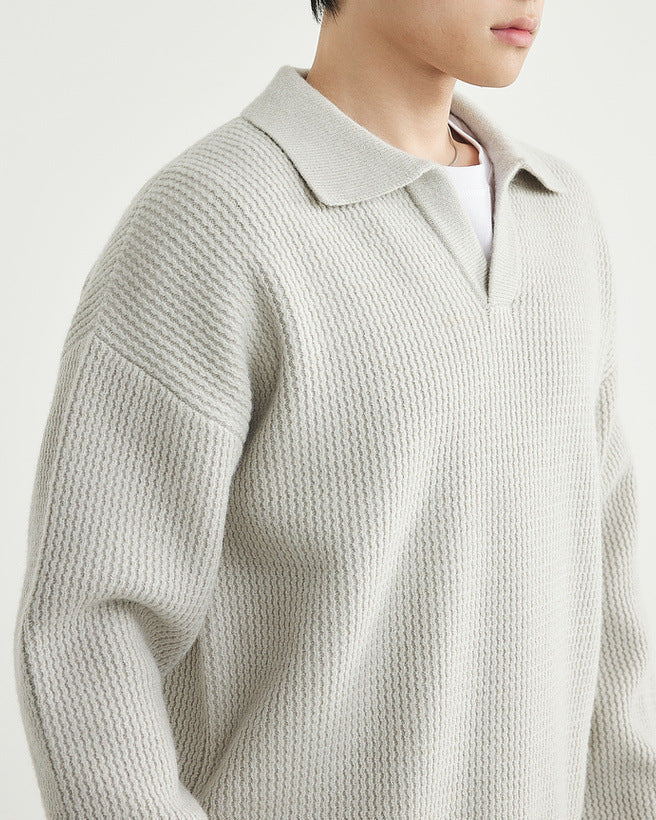 Vintage Seagull ovratnik polo džemper