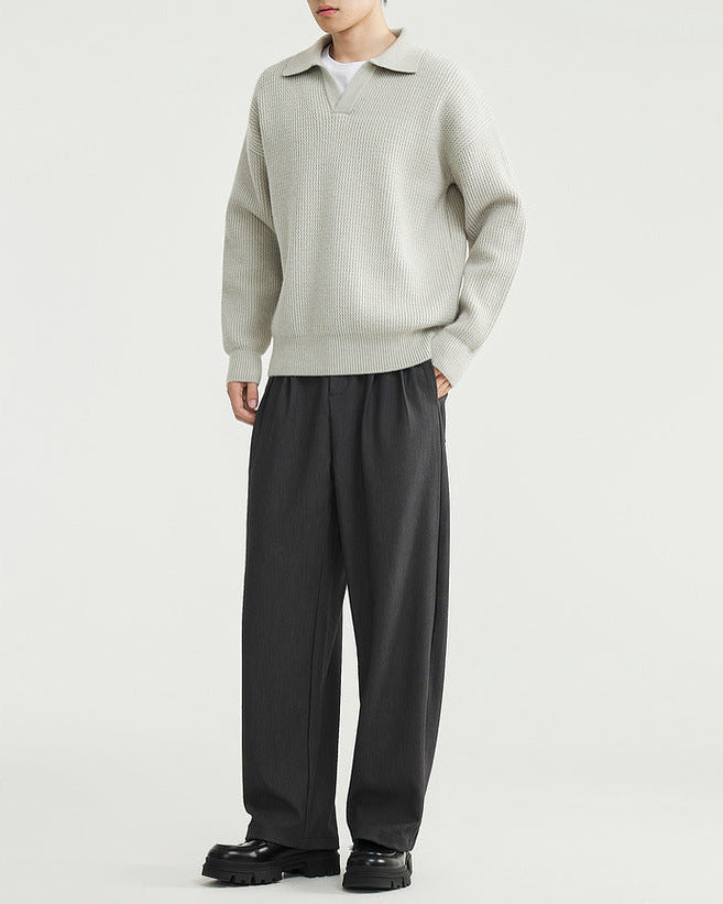 Vintage Seagull ovratnik polo džemper