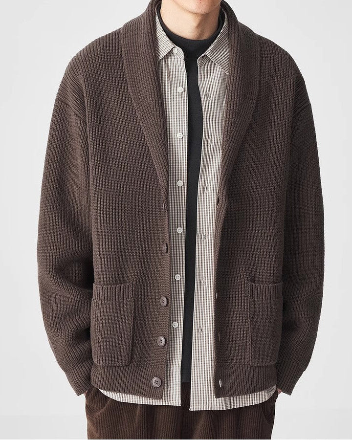 VerdeEase Pleteni Kardigan s Ovratnikom