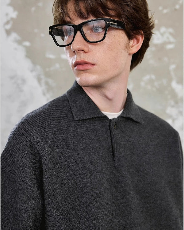 Polo džemper s teksturom 