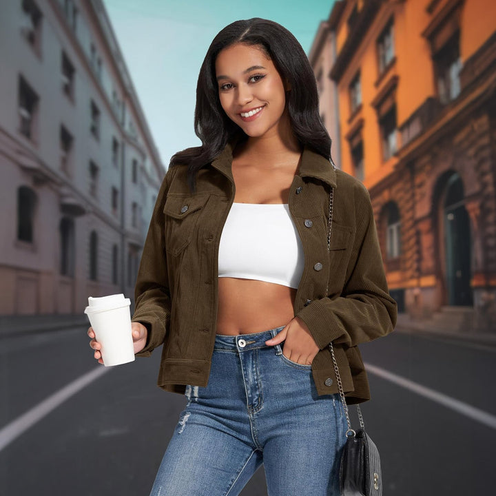 Ženska ležerna kord jakna